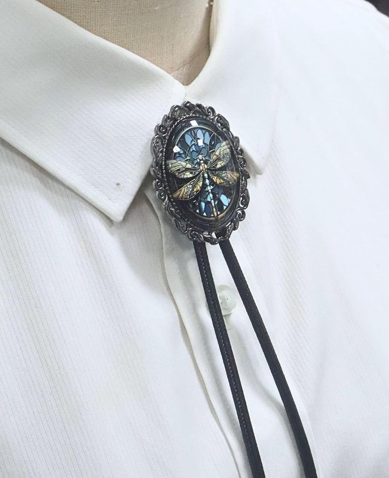 PEARLY JUN Bolo Tie for Women Men Flower Rose Western Cowboy Brown Leather Country Style String Vest Gifts - Image 5